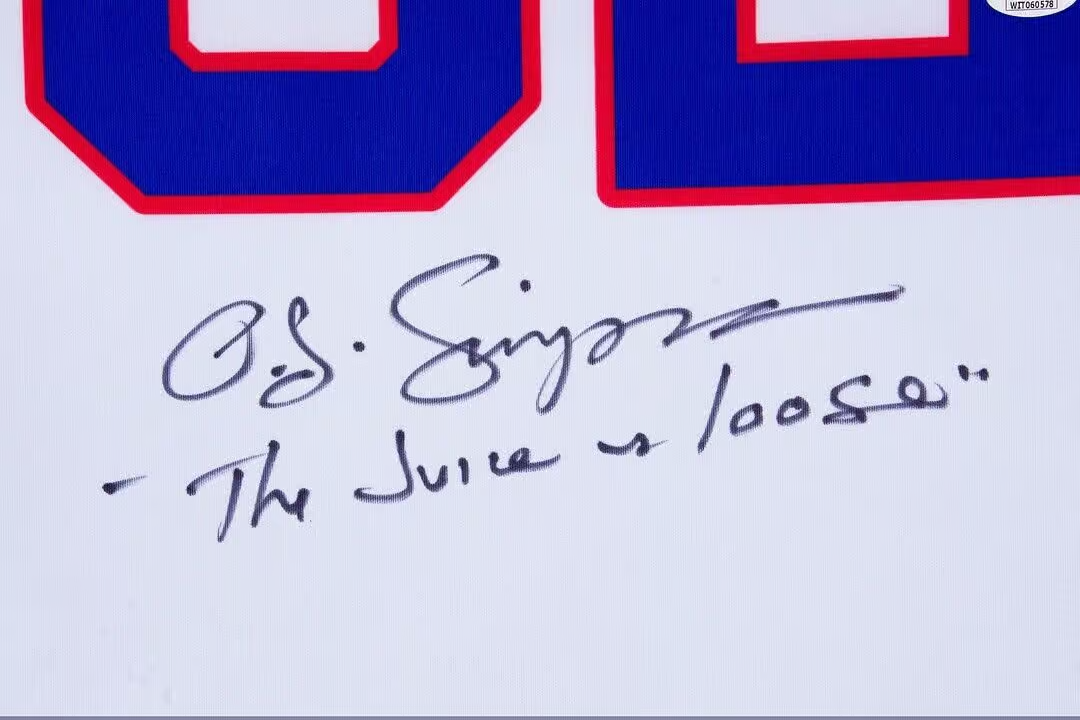 OJ Simpson Signed Buffalo Bills Football Jersey Inscribed Juice Loose with JSA